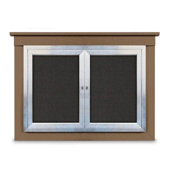 18"x24" 1-Door Enclosed Outdoor Letterboard, Hdr, Black Felt/Black